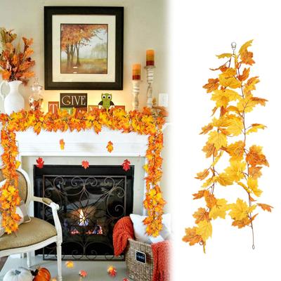 Artificial Leaf Hanging Decoration  Maple Leaf Wreath Pendant Vine Decoration