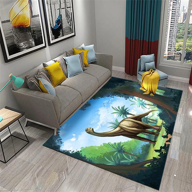 3D Dinosaur Carpet Cute Animal Rug Jurassic Park Floor Mat For Kitchen Bathroom Entrance Hallway Decor Living Room Tea Table Mat