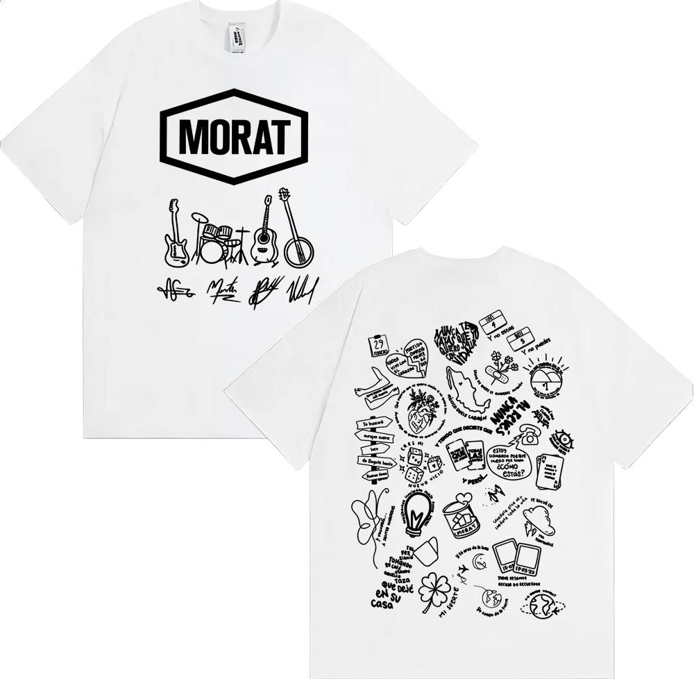 Rock Band Morat Album Tour Print T Shirt Mens Clothing Harajuku Vintage Gothic Tshirts Man Hip Hop Comfort Cotton Tshirt