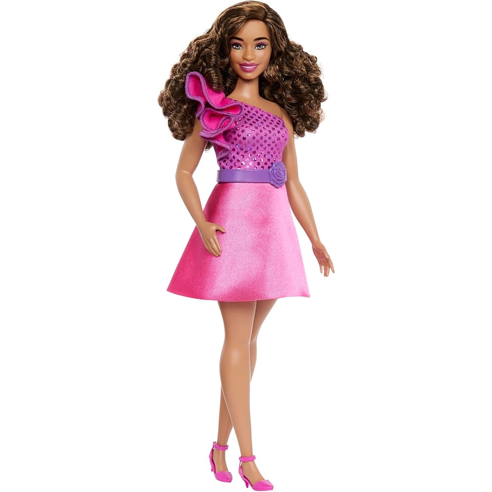 Barbie Fashionista Sparkling Pink Dress Doll Set with House for Ages 3 and Up