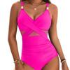 2025 New Swimsuit Women's Sense One-piece Swimsuit Solid Color Swimsuit Bikini