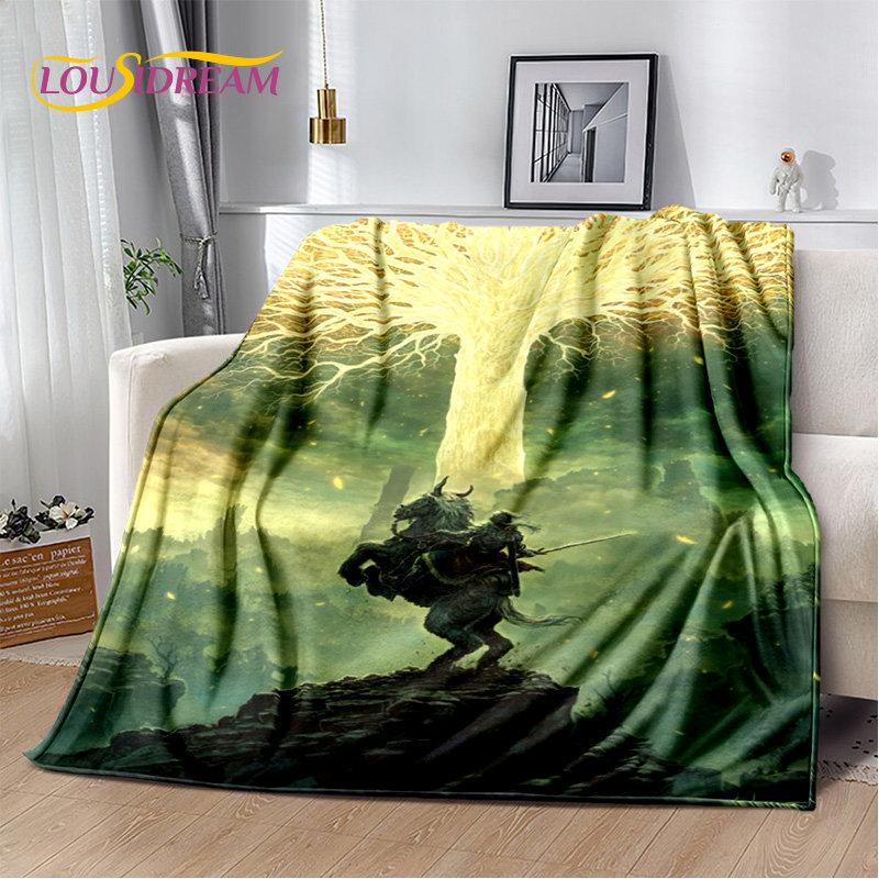 Elden Ring 3D Printed Game Gamer Soft Plush Blanket,Flannel Blanket Throw Blanket for Living Room Bedroom Bed Sofa Picnic Cover