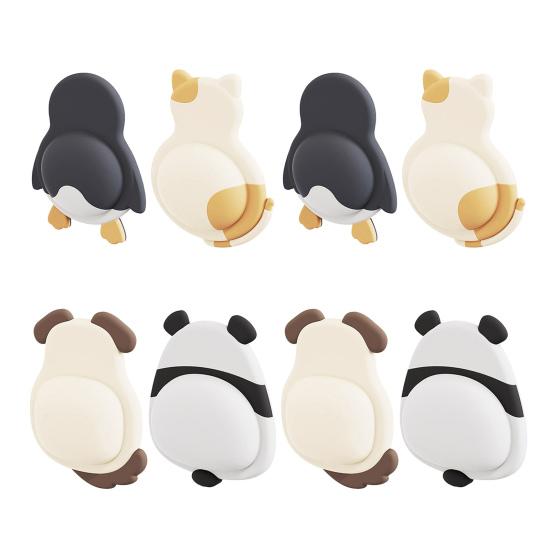 4/8 st Djur Bakväggsskydd Hund Katt Panda Pingvin Självhäftande Dörrstoppare Väggskydd Anti-kollision Ljuddämpande Pad Buffert Klistermärke