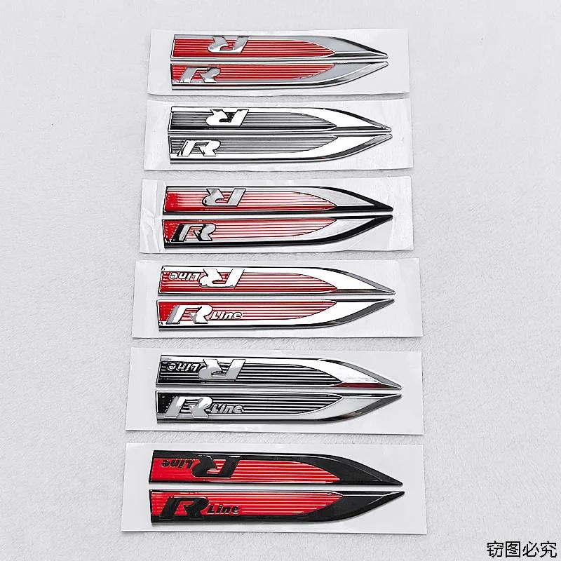 16.2x2cm Car Side Fender Emblem Sticker for Volkswagen VW Rline Logo Golf 5 6 7 Polo Passat Touareg Tiguan Scirocco Accessories zf8