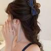 Korean Style Denim Bow Hair Clip - Versatile Shark Clip Accessory for Buns