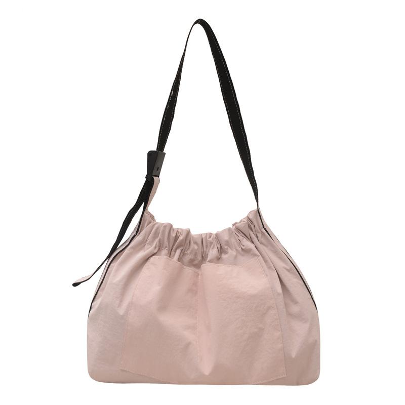 Fashion Versatile Large-capacity Shoulder Messenger Bag Women's 2025 New Nylon Bag Casual Simple Solid Color Tote Bag