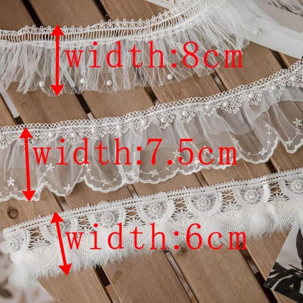 Sewing Supplies Pearl Eyelash Lace Fabric Embroidery White Lace Ribbon Decorative Trim