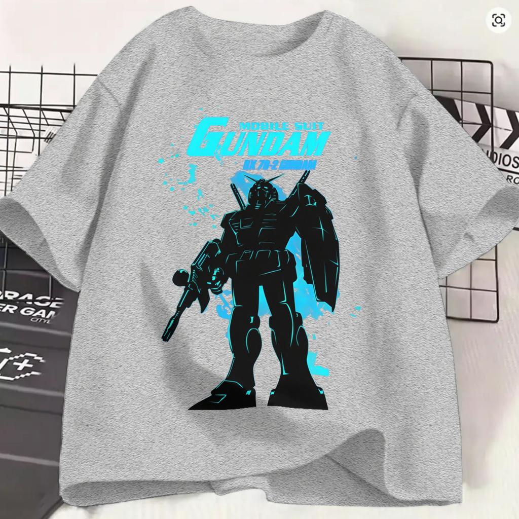 Gundam T Shirt Summer Pure Cotton T Shirts For Unisex Leisure Pattern Tshirt Short Sleeve Vintage Tees