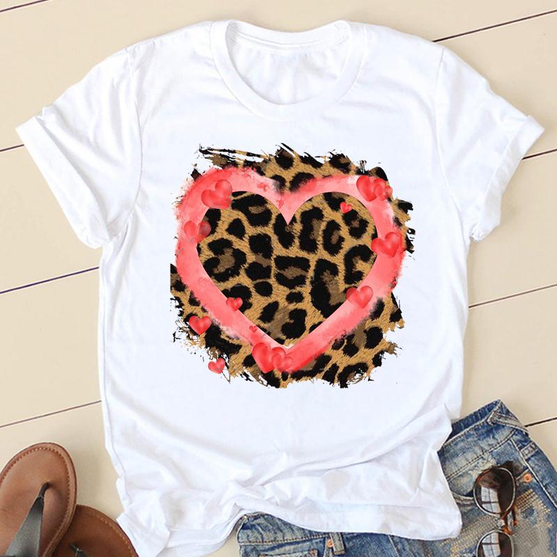 T-Shirts Women Leopard Cactus Fashion 90S Trend 2025 Spring Summer Clothes Graphic T Shirt Tops Lady Print Female Tee Shirt