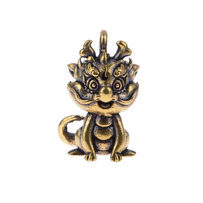 Vintage Statue Figurine Wealth Brass Decor Prosperity Chinese Style Ornament Dragon Luck Animal Mini Home Accessories Gift