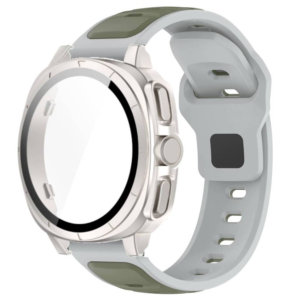 Silicone Band +Tempered Glass Case For Samsung Watch 7 40mm 44mm Strap Protector Cover For Samsung Galaxy Watch 7 44mm 40mm