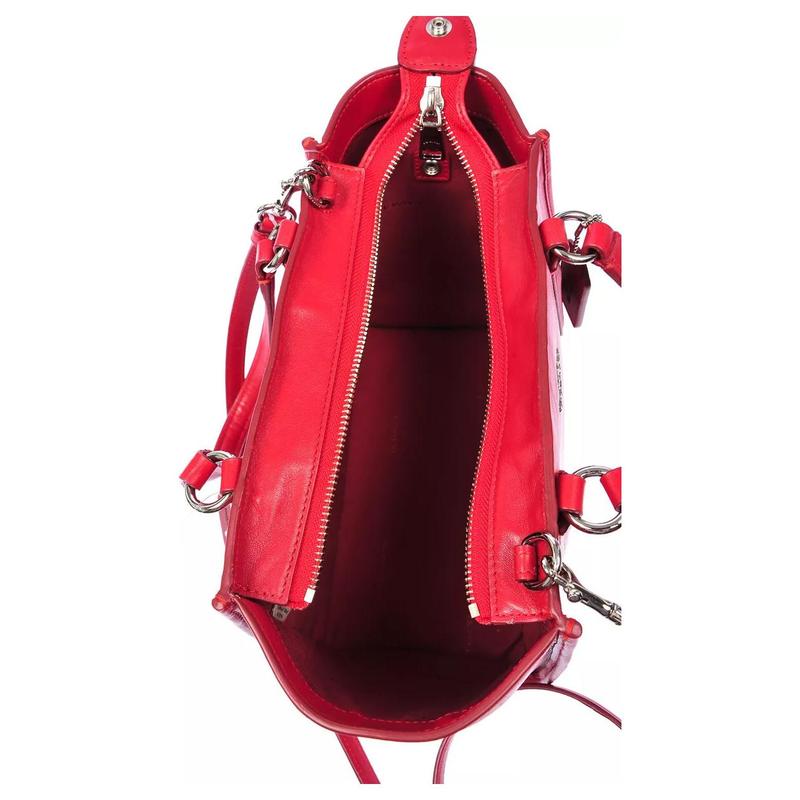 COACH 32 Brand logo zipper closure Leather Tote bag Tote bag shopping bag shoulder handbag large size women's red
