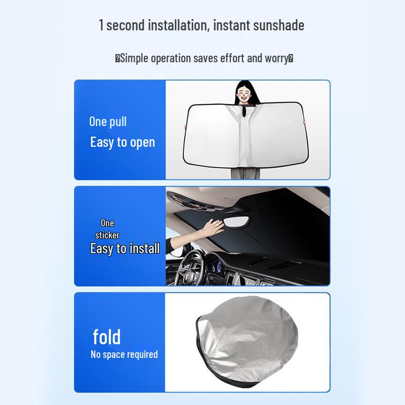Letao L60 Front Windshield Sunshade: Heat-Insulating Interior Protection Curtain
