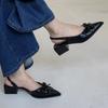 Bow Women Sandals Pointed Toe High Heels Shoes Woman Slippers 2025 Trend Slingback Pumps Summer Shallow Dress Sandalias De Mujer