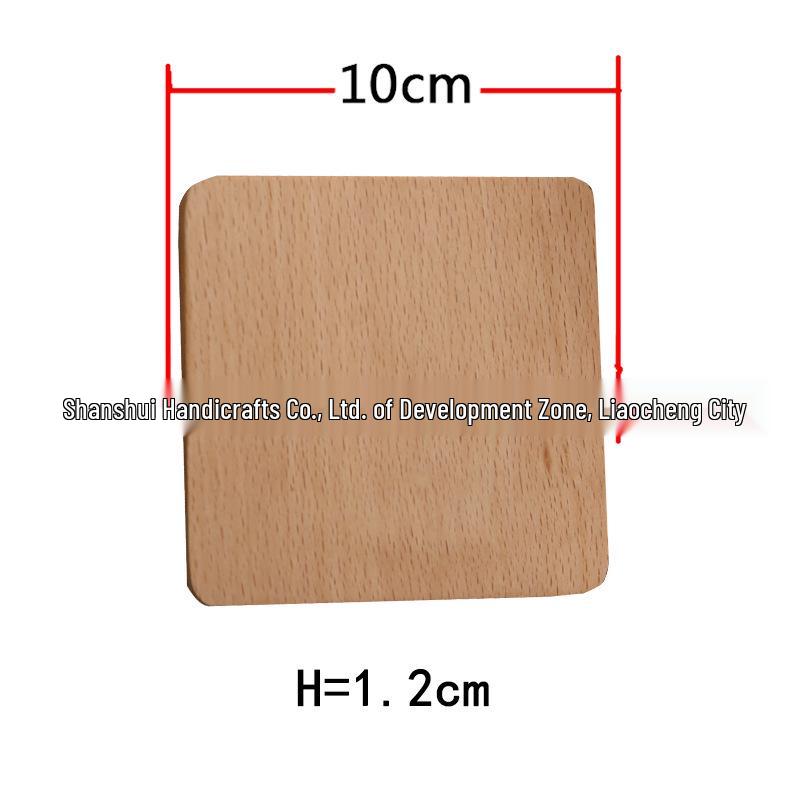 Beech Wood Heat Insulation Coaster: Creative Square, Round, or Engraved Solid Wood Tea/Coffee Coaster.