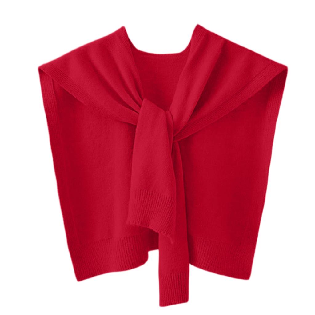 Ladies' Fashionable Solid Color Western-style Knitted Outer Shawl