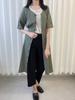 Olgangdijainseutyudio Open-Faced Linen Belted Dress