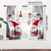 Jit Festive Gnome Printed Curtain Design Christmas Window Decor Polyester Home Curtains Set Of 2 Made With Rod Pocket