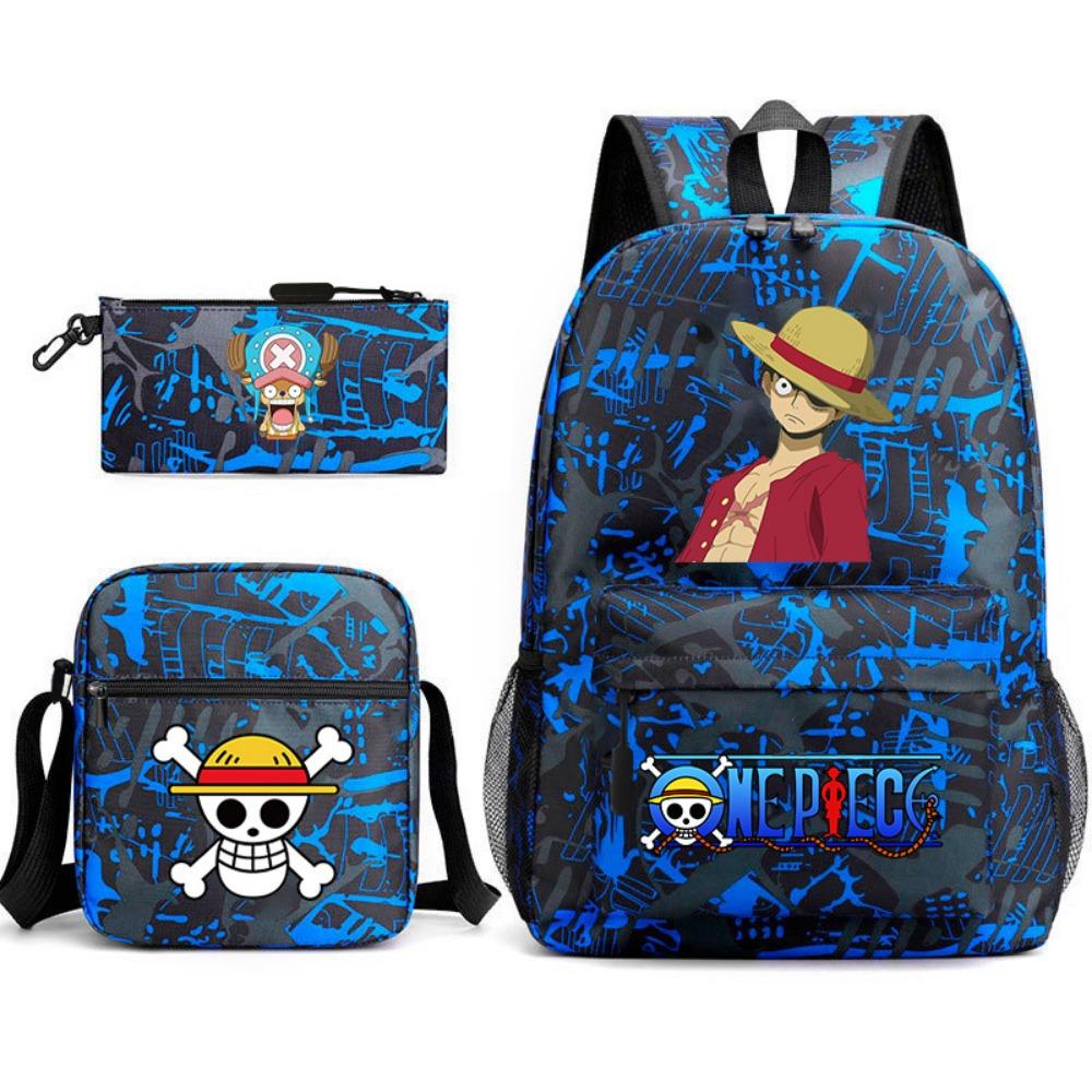 ONE PIECE heat transfer schoolbag primary school student printed backpack large capacity backpack backpack pencil case