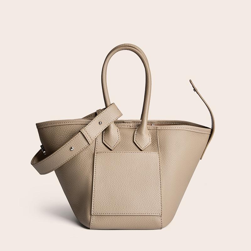 Geantă tip găleată din piele moale Design de nișă Coș de legume din piele Geantă de damă Nouă Portabilă pentru navetă Geantă din piele de vacă