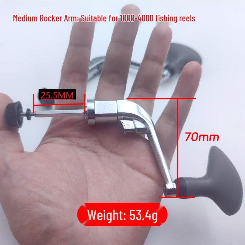 Diwa Foldable All-Metal Spinning Reel Handle - Durable, Metal-Plated Fishing Reel Accessory