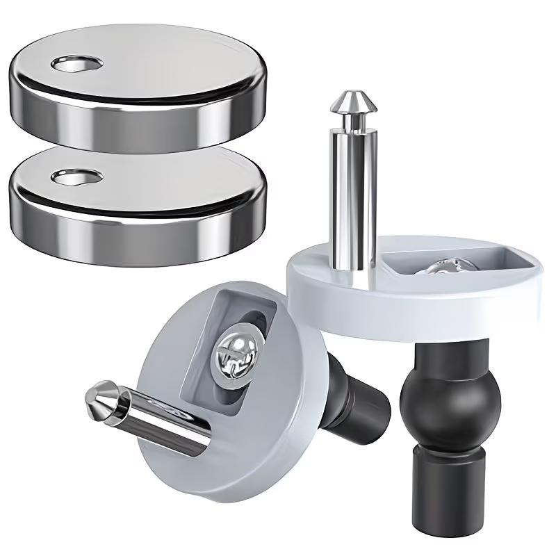 

2PCS Enhanced Toilet Seat Hinge Fixings with Screws, Quick Release Hinges, Rubber Back to Wall for Replacing Toilet Seat Hinges