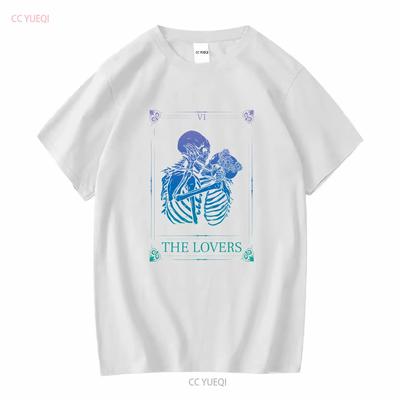 The Lovers Retro Tarot Card Magic Occult Supernatural T Shirt 42195 Vintage Washed Top For Everyday Wear Streetwear Soft