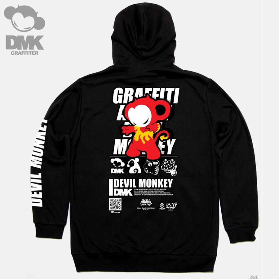 Doldol Dmk_Hoody_92 Художник-граффити Дьявольская Обезьяна Dmk Персонаж для татуировок Графический дизайн граффити Худи Худи Black/S