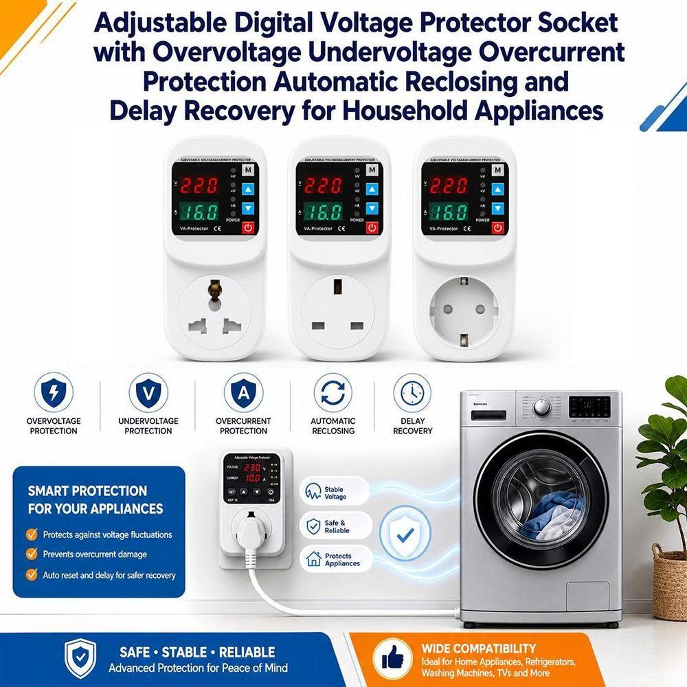 Automatic Reclosing Voltage Protector Socket Overvoltage Protector Equipment Protection