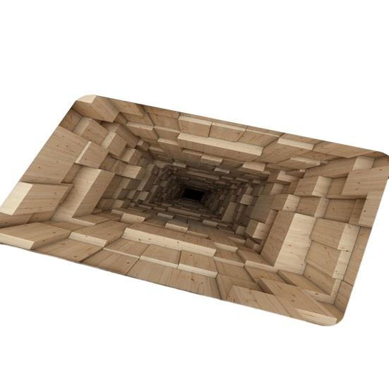 3D Optical Illusion Floor Mat Non-Slip Vision Rug Realistic 3D Carpet for Living Room Bedroom Bathroom Hallway Easy Care Decorative Rug