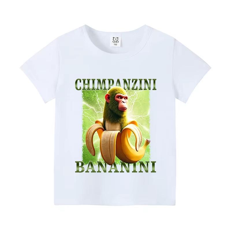 Italy Brain Rot Funny Animal Kids' Cotton T-Shirt - Cappuccino Assassin Short Sleeve