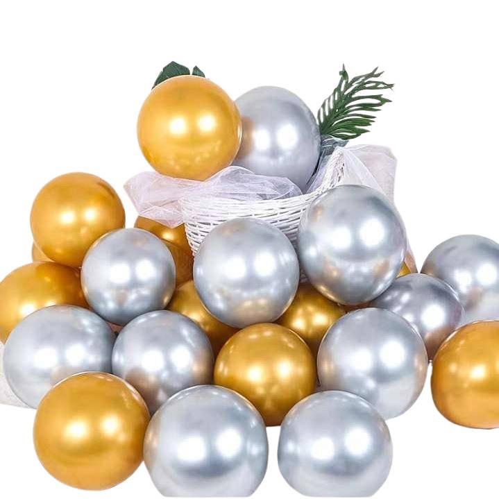 Metallic Red & Gold Balloon Set for Wedding & Celebration Decor