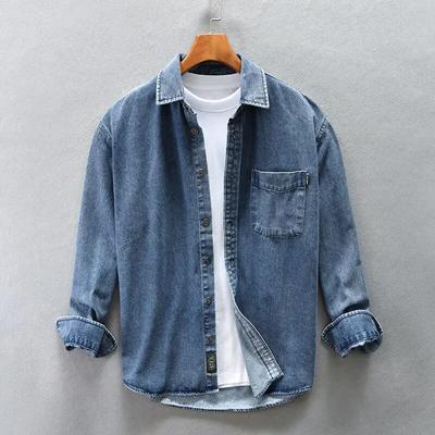 Veste chemise en jean décontractée pour homme, printemps, été et automne