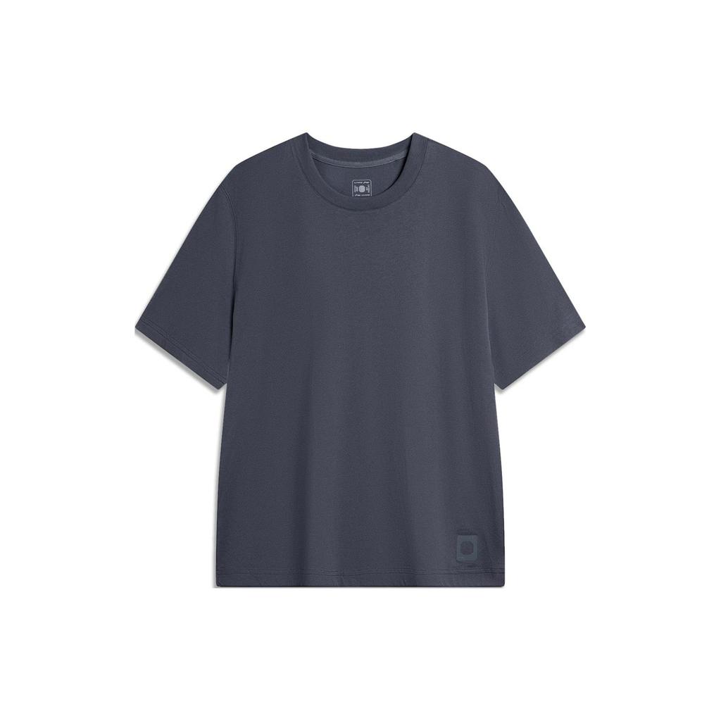 Li Ning China Color Series Solid Color Round Neck Casual Short Sleeve T-Shirt Men T-Shirt Cold-Sand-Black AHSU297-2