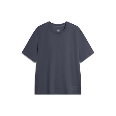 Li Ning China Color Series Solid Color Round Neck Casual Short Sleeve T-Shirt Men T-Shirt Cold-Sand-Black AHSU297-2