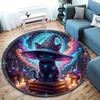 Magical and cute animalsRound Area Rug,Carpet Rug for Living Room Bedroom Sofa Playroom Decor,Non-slip Floor Mat