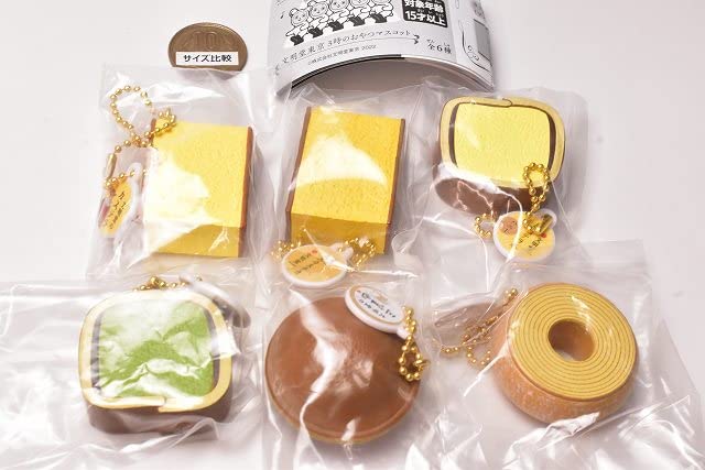 Tomy Bunmeido Tokyo 3 snack mascot set of Gacha Capsule Toy [Takara Arts] o'clock [Complete 6]