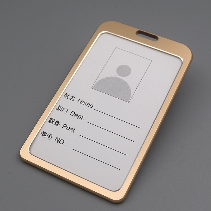 Fashion Card Cover Women Men Aluminum Alloy Work Name Card Holders Business Work Card ID Badge Lanyard Holder Metal Bags Case