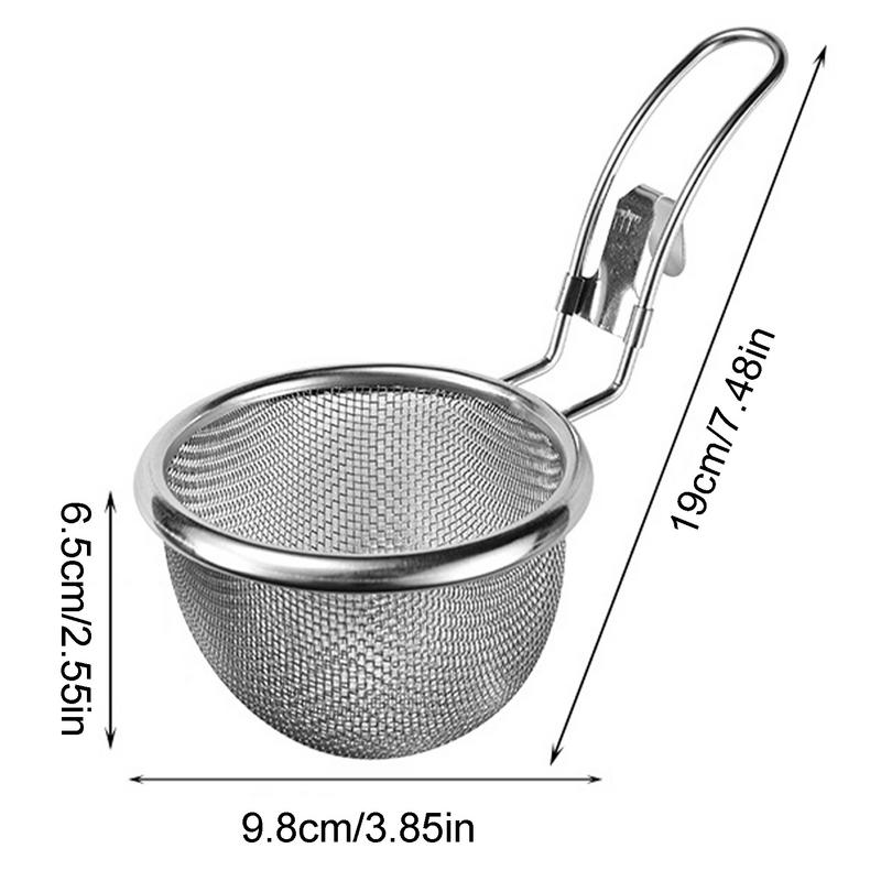 Household Fine Mesh Strainer Stainless Steel Hot-Pot Net Filter Basket Stainless Steel Flour Filter With Reinforced Frame For