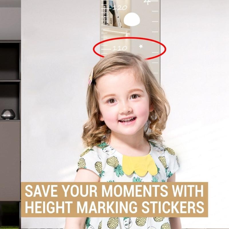 Kids Height Ruler Acrylic Height Measuring Stickers Baby Growth Chart Wall Stickers