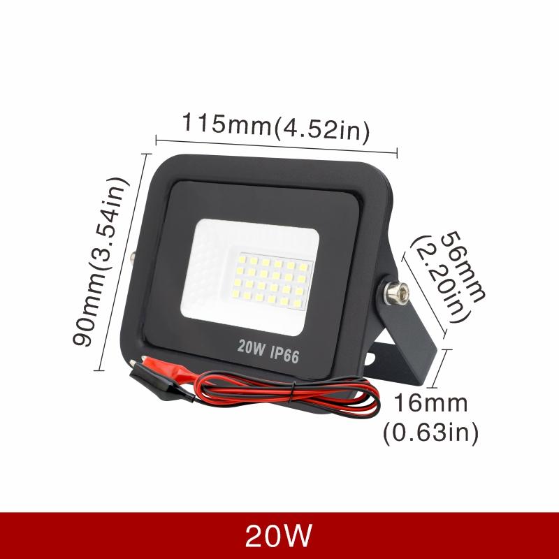 DC12V Led Flood Light 20W 30W 50W 100W Outdoor Floodlight Spotlight IP66 Waterproof Light Reflector Portable 12 Volt Led Lights