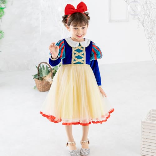 [monoii] Snow White Dress, Kids' Princess Dress, Halloween, Christmas, Birthday Gift, Girls' Snow White Costume, Cosplay, Kids Princess Costume, e0255