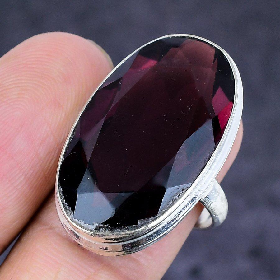 Amethyst Gemstone Handmade 925 Sterling Silver Jewelry Ring Size 5.5 K0q40
