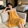 [Golden Wind Evening] Temperament Suspender Skirt New Loungewear with Chest Pad Sweet Summer Ladies Pajamas