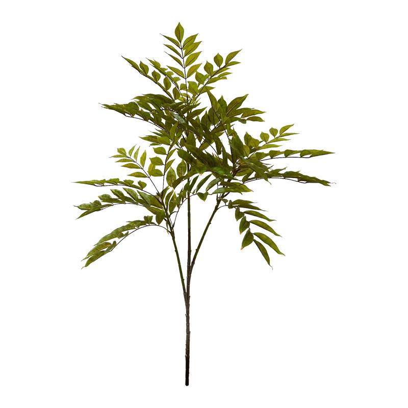 High-End Faux Potted Plant with Green Painted Wooden Leaves for Home and Courtyard Décor.