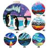 Aurora Stamped Cross Stitch Embroidery Kits with Hoop Cloth Color Thread