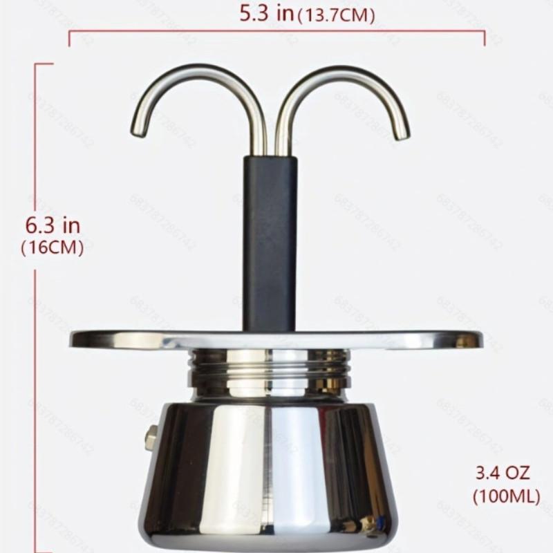 Tragbarer Edelstahl Moka Topf Italienischer Espresso DIY Röhren Kaffeekocher Outdoor Camping Kaffeeausrüstung Set