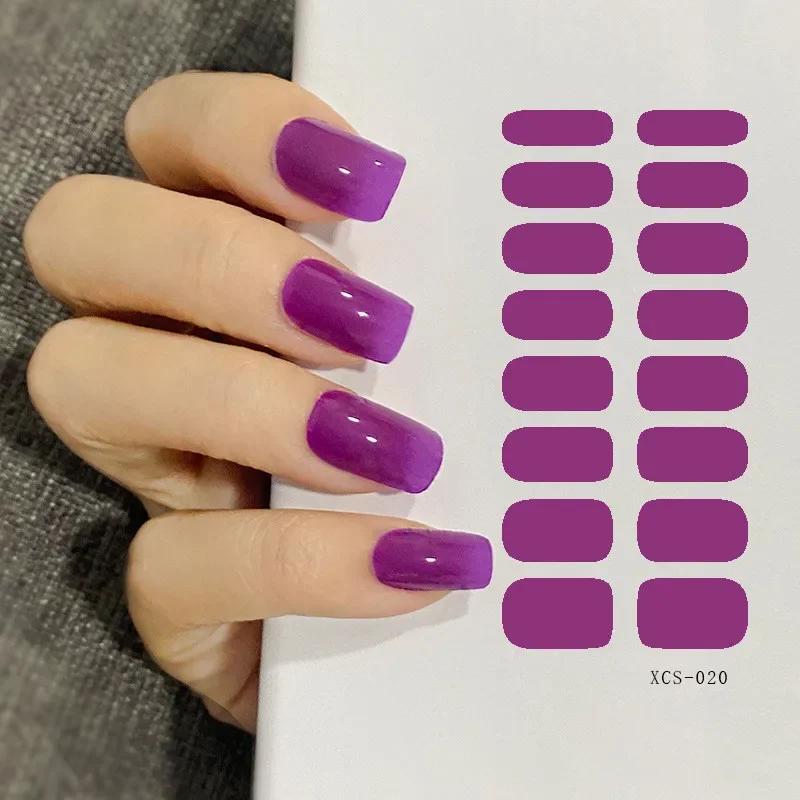 53 Colors Nail Polish Stickers Pure Strips Waterproof Adhesive Nail Full Sticker Environmental Protection DIY Nai Stickers