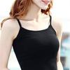 Women's Pure Cotton Black Camisole Vest – Small, Tight-Fitting, Sexy, Plus Size, Short Top for Summer/Spring.