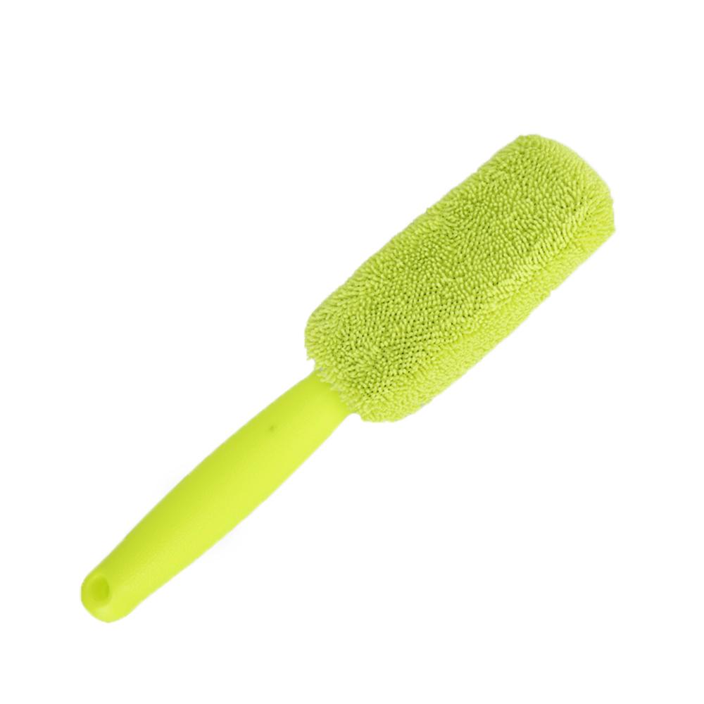

Щетка для мытья колес из микрофибры, портативная щетка для мытья колес автомобиля с пластиковой ручкой, инструменты для мойки автомобилей зелёный